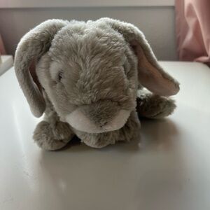 Vintage Frosted Bunny Rabbit Plush Gray White Floppy Weighted  14" Soft Easter